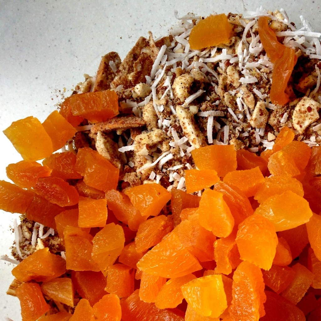 Tahini balls - chopped apricots