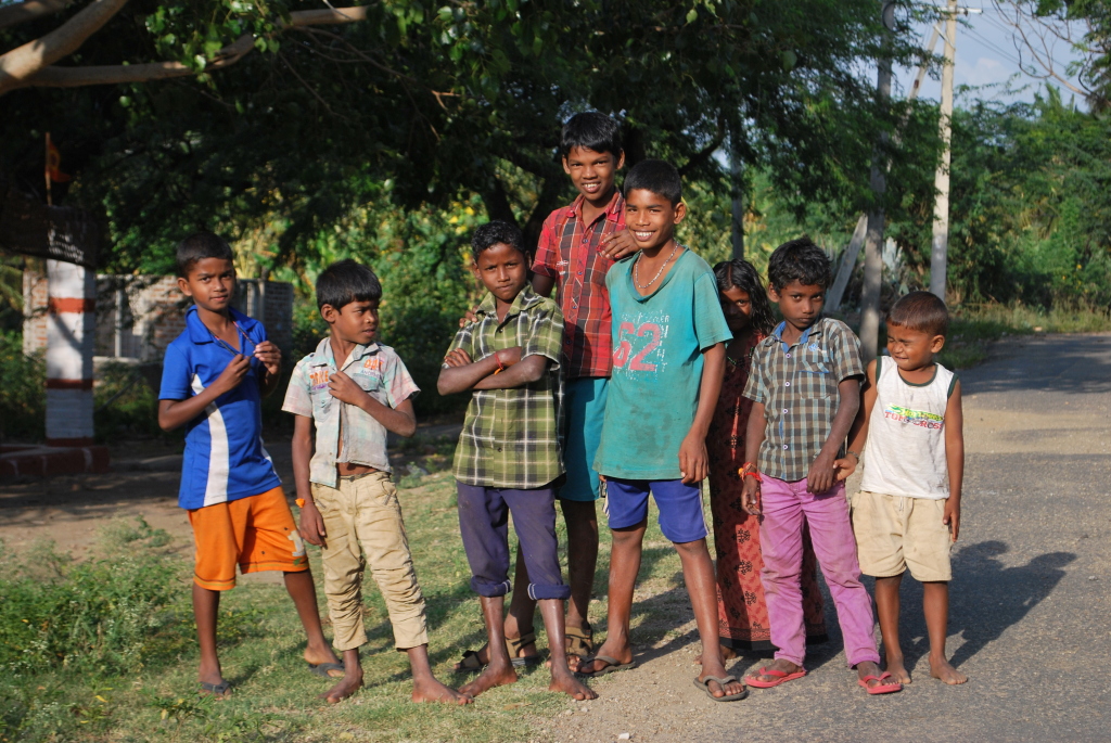 Children from nearby tribal village