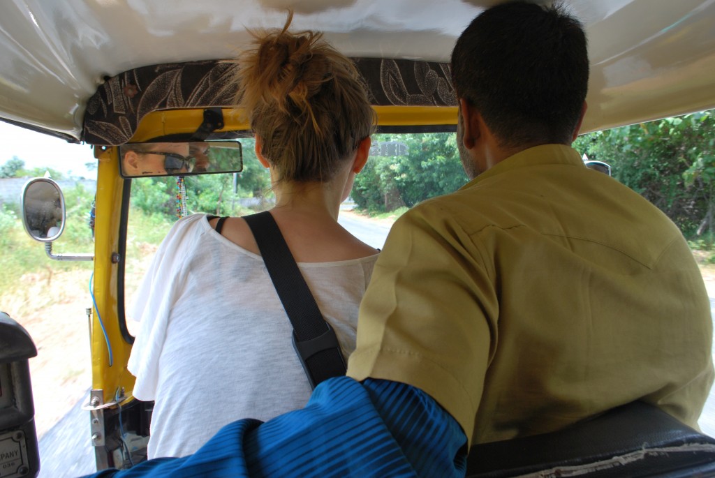 Me driving a tuk tuk in Mysore